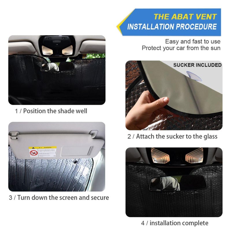 Oarencol Fun Cute Cat Driving Car Windshield Sun Shade Foldable UV Ray Sun Visor Protector Sunshade to Keep Your Vehicle Cool (55" x 27.6") - Image 4